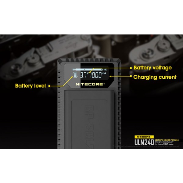 Încărcător Nitecore ULM240 Pentru Acumulatori De Camere Leica
