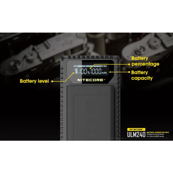 Încărcător Nitecore ULM240 Pentru Acumulatori De Camere Leica