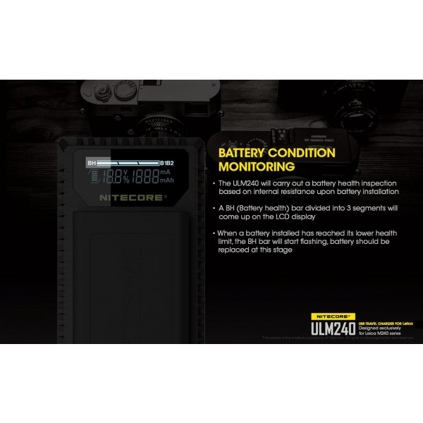 Încărcător Nitecore ULM240 Pentru Acumulatori De Camere Leica