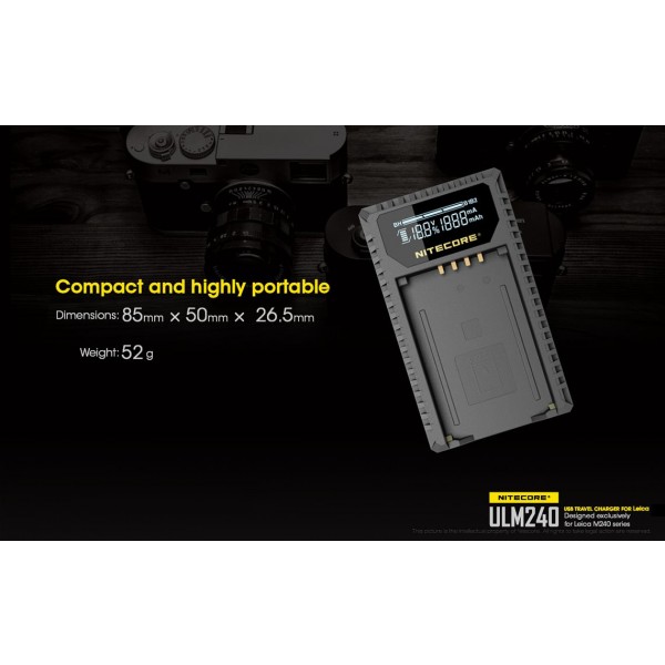 Încărcător Nitecore ULM240 Pentru Acumulatori De Camere Leica