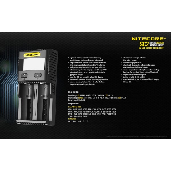 Incarcator universal accelerat Nitecore SC2 