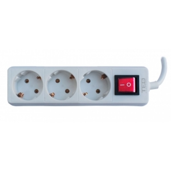 TED Electric, Prelungitor 3 prize schuko + Intrerupator cablu