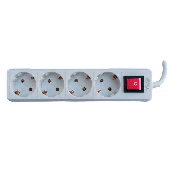 TED Electric, Prelungitor 4 prize schuko + Intrerupator cablu