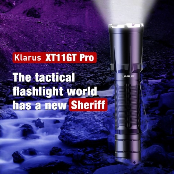 Klarus XT11GT PRO, Lanternă Profesională, Reîncărcabilă USB-C, 2200 Lumeni, 320 Metri