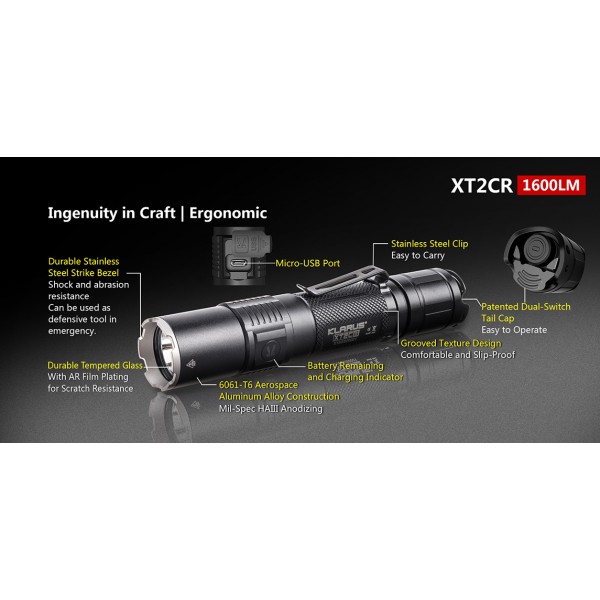 Klarus XT2CR, Lanterna Reincarcabila 