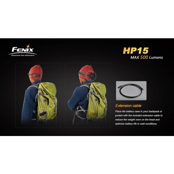 lanternă frontală LED Fenix HP15 500 lumeni