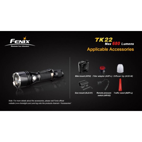 Lanterna LED Profesionala FENIX TK22 XM-L2 (U2) 680 lumeni
