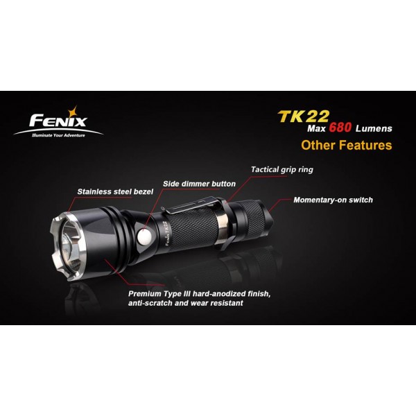 Lanterna LED Profesionala FENIX TK22 XM-L2 (U2) 680 lumeni