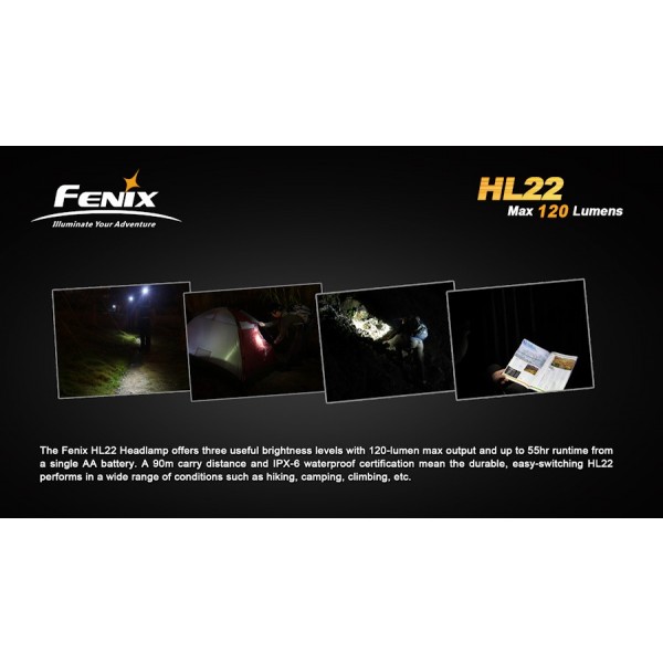 Lanterna LED Frontala Fenix HL22 XP-E R4 (carcasă galbenă)