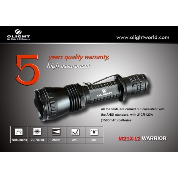 Lanterna profesionala Olight M21-X L2 Warrior 750 lumeni