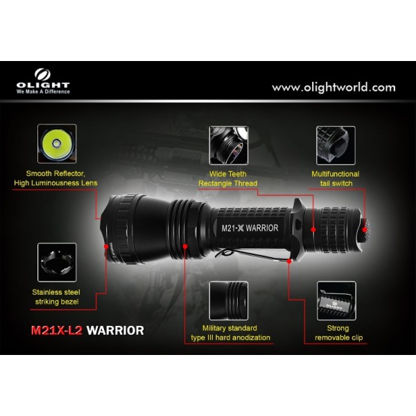 Lanterna profesionala Olight M21-X L2 Warrior 750 lumeni