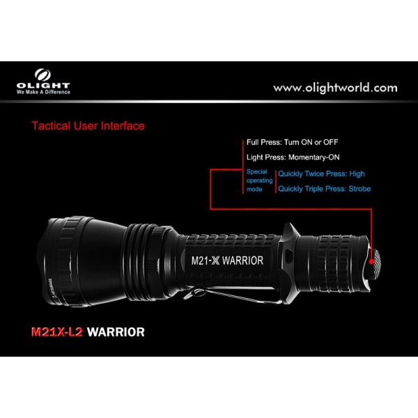 Lanterna profesionala Olight M21-X L2 Warrior 750 lumeni