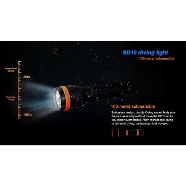Lanterna LED pentru scufundari Fenix SD10 930 lumeni