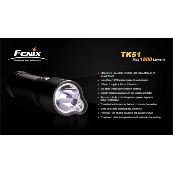Lanterna Led Profesionala Fenix TK51 easylight.ro