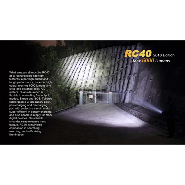 Lanterna LED reincarcabila Fenix RC40 versiune 2016