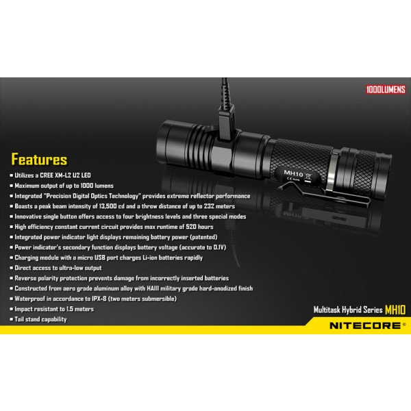 Lanterna LED reincarcabila Nitecore MH10