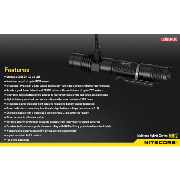 Nitecore MH12W, Lanternă Led #8