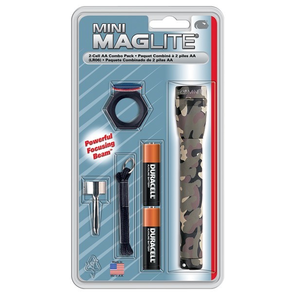Lanternă Mini Maglite M2A02C, 2 x AA combo/ camuflaj