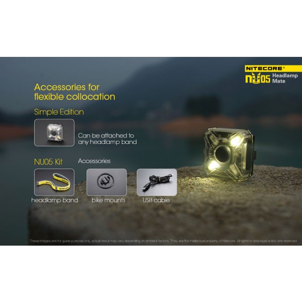 Nitecore NU05 Kit, Lanternă Frontală si pentru Bicicleta