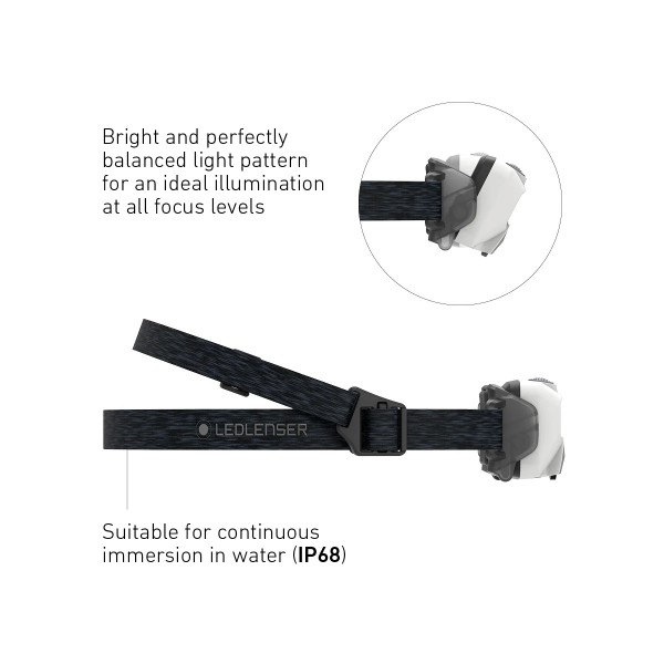 Led Lenser HF6R Core, Lanternă Frontală, Reîncărcabilă Magnetic, 800 Lumeni, 160 Metri