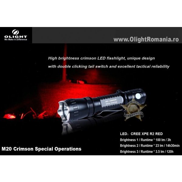 Lanterna LED M20 S-C RED