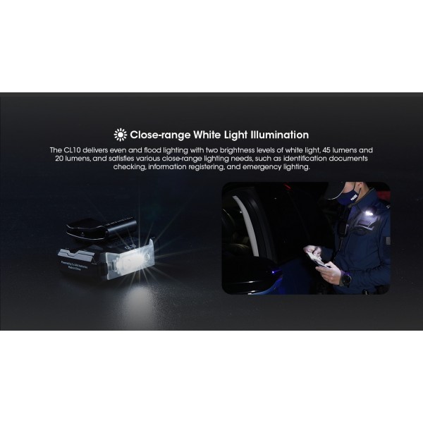 Nitecore CL10, Lanterna Clip-ON, 45 Lumeni, 15 Metri, Lumina Rosie si Albastra Secundara www.easylight.ro