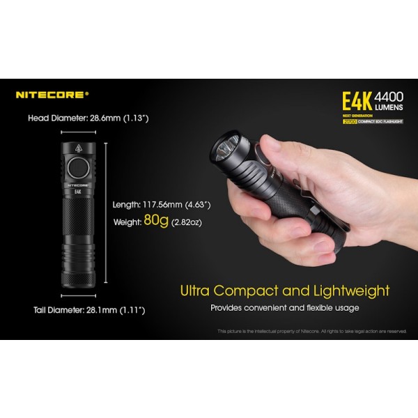 Nitecore E4K, Lanterna Reîncărcabilă USB-C
