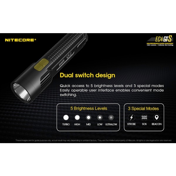 Nitecore EC4GTS, Lanternă Led