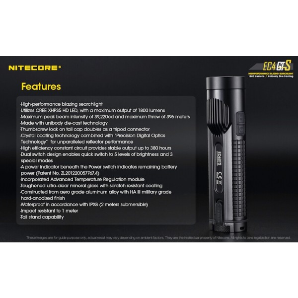 Nitecore EC4GTS, Lanternă Led