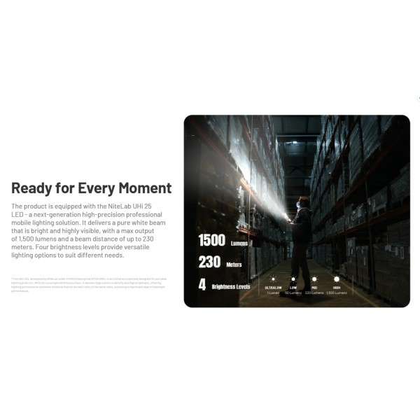 Nitecore EDC17, Lanternă Profesională, Reîncărcabilă USB-C, 1500 Lumeni, 230 Metri, Lumina UV si Laser Secundara www.easylight.ro