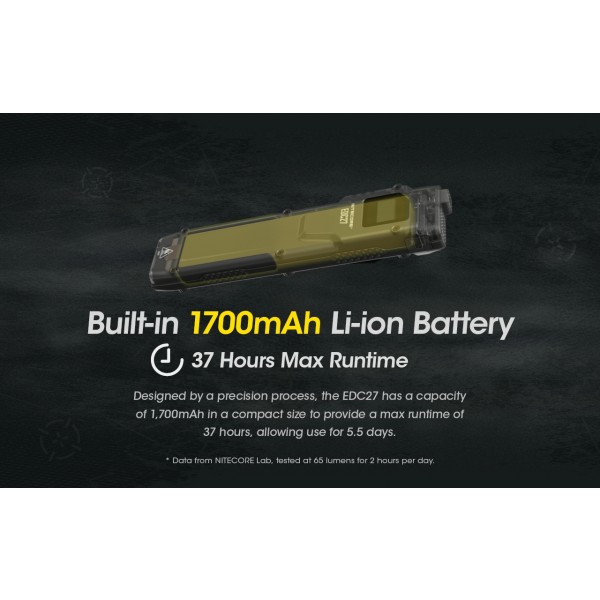 Nitecore EDC27, Lanterna Profesionala, Reincarcabila USB-C, 3000 Lumeni, 220 Metri www.easylight.ro