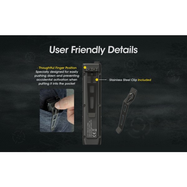 Nitecore EDC27, Lanterna Profesionala, Reincarcabila USB-C, 3000 Lumeni, 220 Metri www.easylight.ro