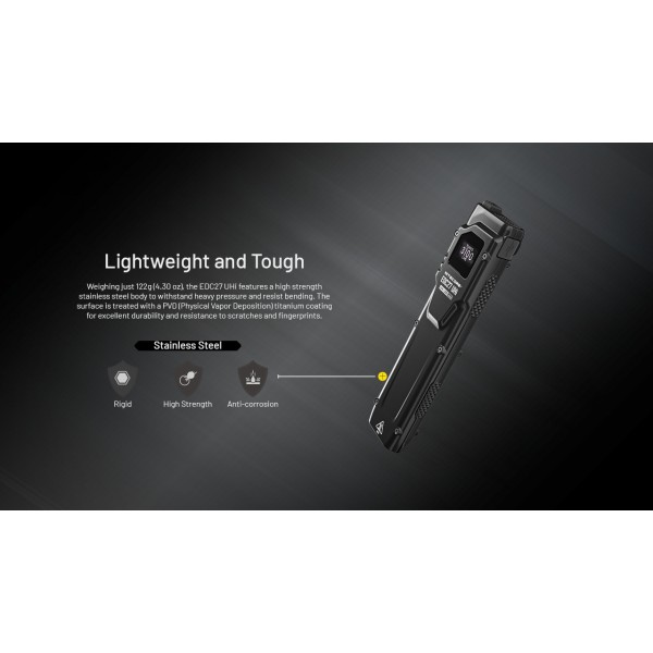 Nitecore EDC27 UHi, Lanterna Profesionala, Reincarcabila USB-C, 3100 Lumeni, 305 Metri www.easylight.ro
