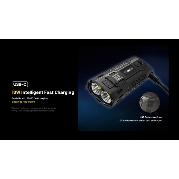 Nitecore EDC37, Lanterna Profesionala, Reincarcabila USB-C, 8000 Lumeni, 420 Metri www.easylight.ro