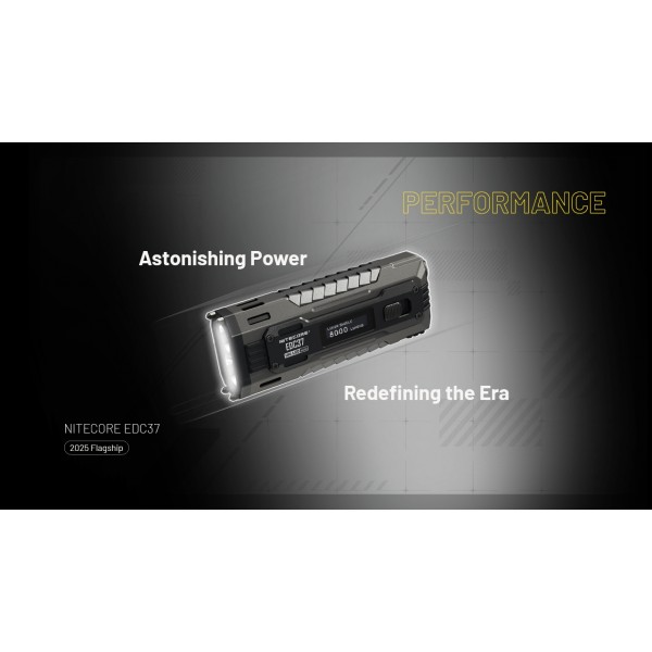 Nitecore EDC37, Lanterna Profesionala, Reincarcabila USB-C, 8000 Lumeni, 420 Metri www.easylight.ro