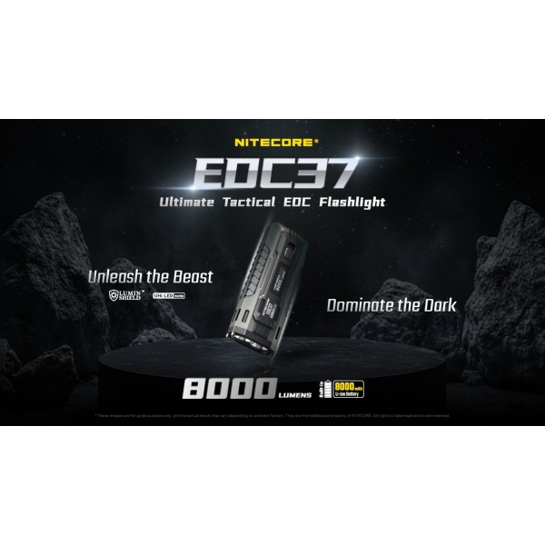 Nitecore EDC37, Lanterna Profesionala, Reincarcabila USB-C, 8000 Lumeni, 420 Metri www.easylight.ro