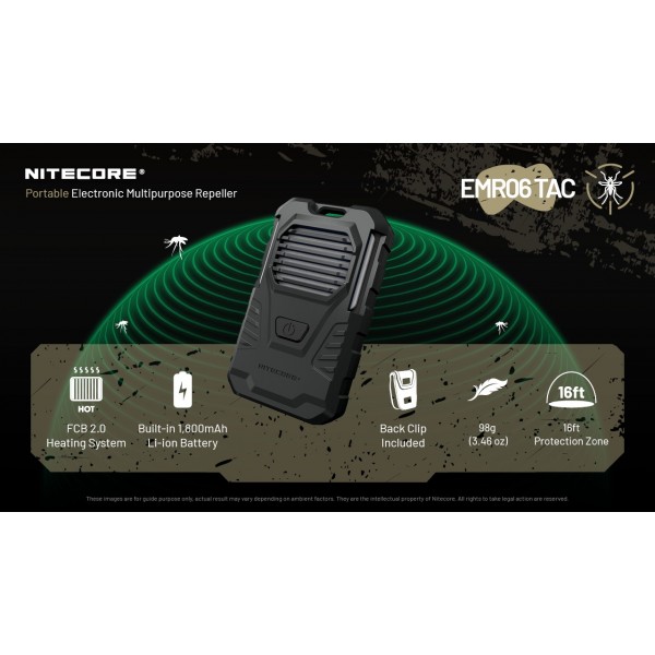 Nitecore EMR06 TAC, Dispozitiv Anti Tantari, Reincarcabil USB-C, Protectie 5m www.easylight.ro