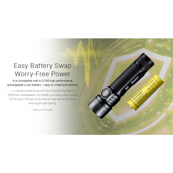 Nitecore EX7, Lanterna Profesionala, Reincarcabila USB-C, 6000 Lumeni, 500 Metri www.easylight.ro