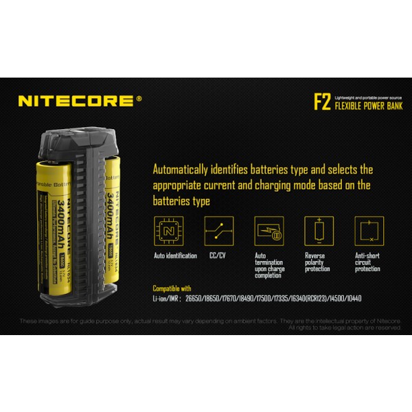 Nitecore F2, Încărcător USB Acumulatori