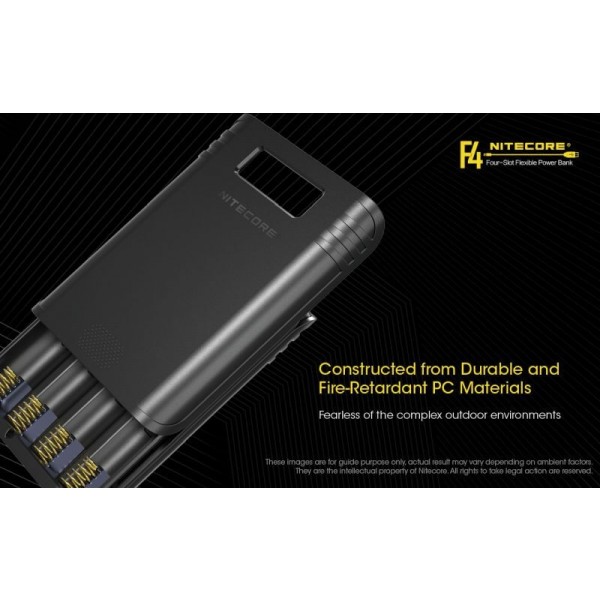 Nitecore F4, Încărcător Digital, Powerbank, USB, 4 Acumulatori