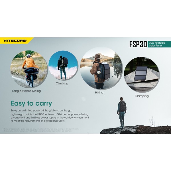 Nitecore FSP30, Panou Solar 30W www.easylight.ro