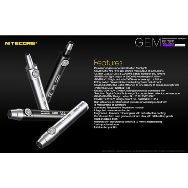 Nitecore GEM8, Lanternă Gemologie