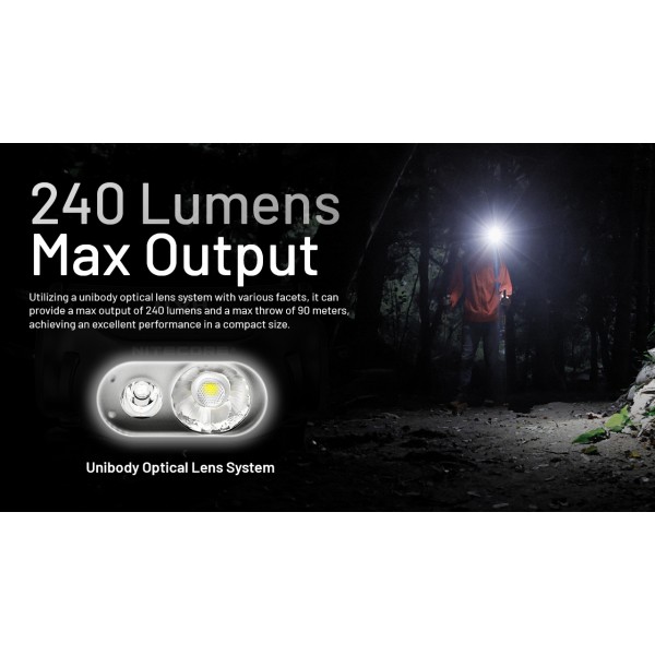 Nitecore HA11, Lanterna Frontala, 240 Lumeni, 90 Metri www.easylight.ro