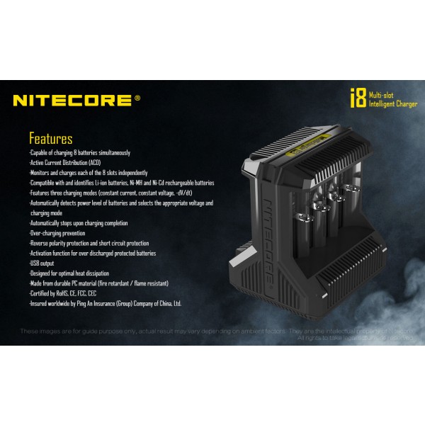 Nitecore I8, Încărcător Acumulatori