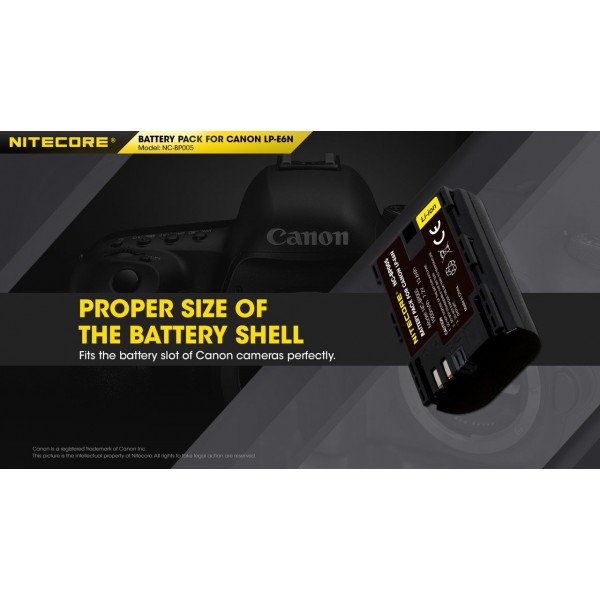 Nitecore LP-E6N, Acumulator Foto, Li-Ion, 1900 mAh, Pentru Camere Canon