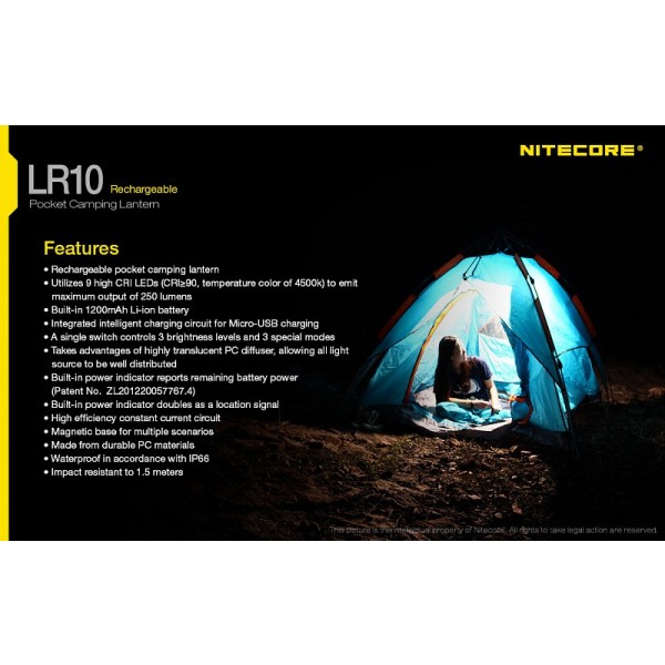 Nitecore LR10, Lanterna Camping