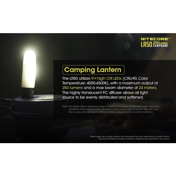 Nitecore LR50, Lanterna Camping