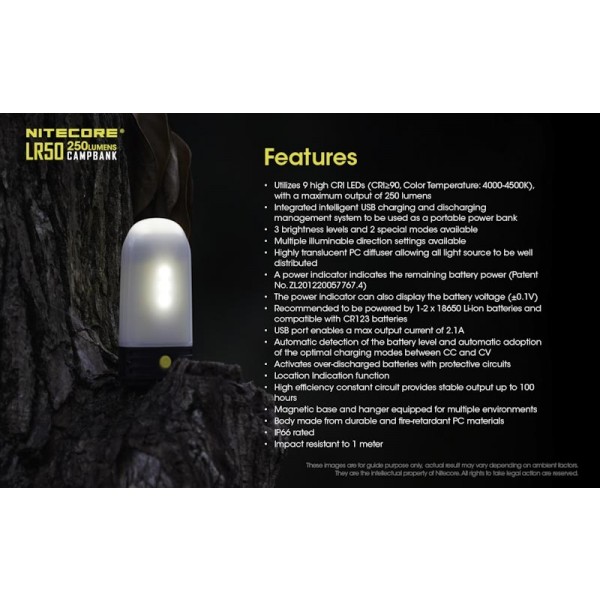 Nitecore LR50, Lanterna Camping