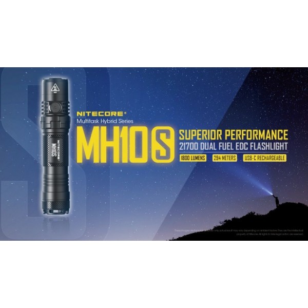 Nitecore MH10S, Lanternă, Reîncărcabilă USB-C, 1800 Lumeni, 294 Metri