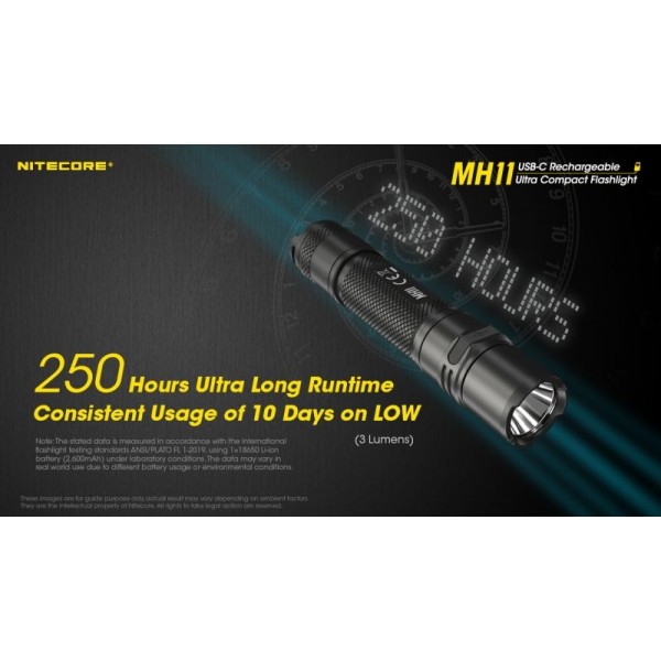 Nitecore MH11, Lanternă Profesională, Reîncărcabilă USB-C, 1000 Lumeni, 190 Metri